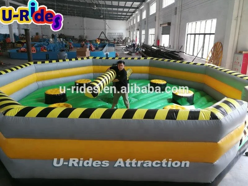 U-Rides Attraction 8m wide Eliminator Wipeout meltdown game inflatable wipeout games for mechanical bull