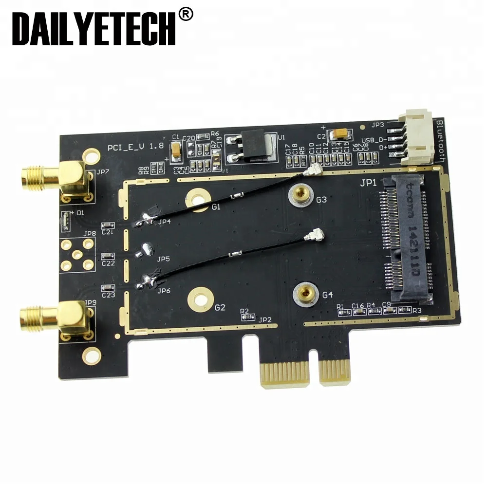 Высокое качество Mini PCI-e для PCI-e 1x 16x адаптер для беспроводной Wi-Fi карты от DAILYETECH