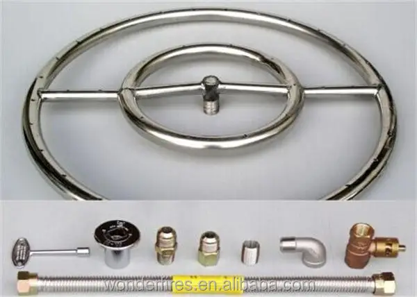 Linear Trough Propane Gas Fire Pit kit ring Burner