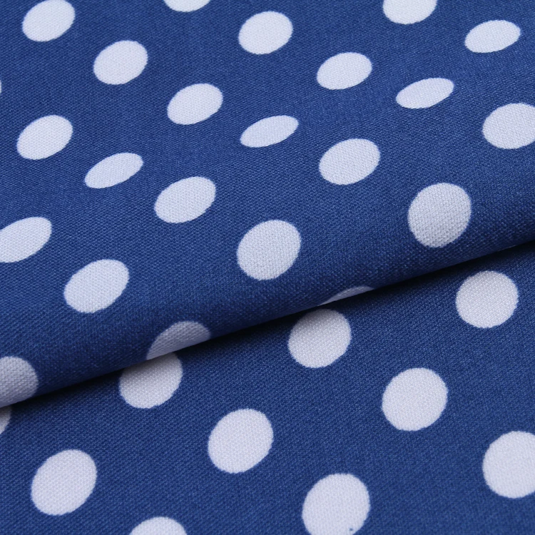 Latest design polka dot pattern twill 4 way spandex stretch african print fabric