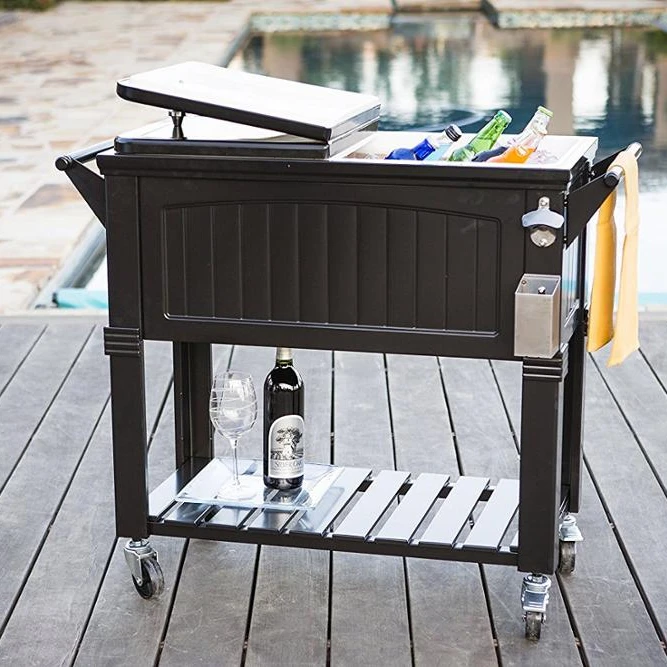
Casters Steel Patio Party Drink Cooler Cart ice cooler 