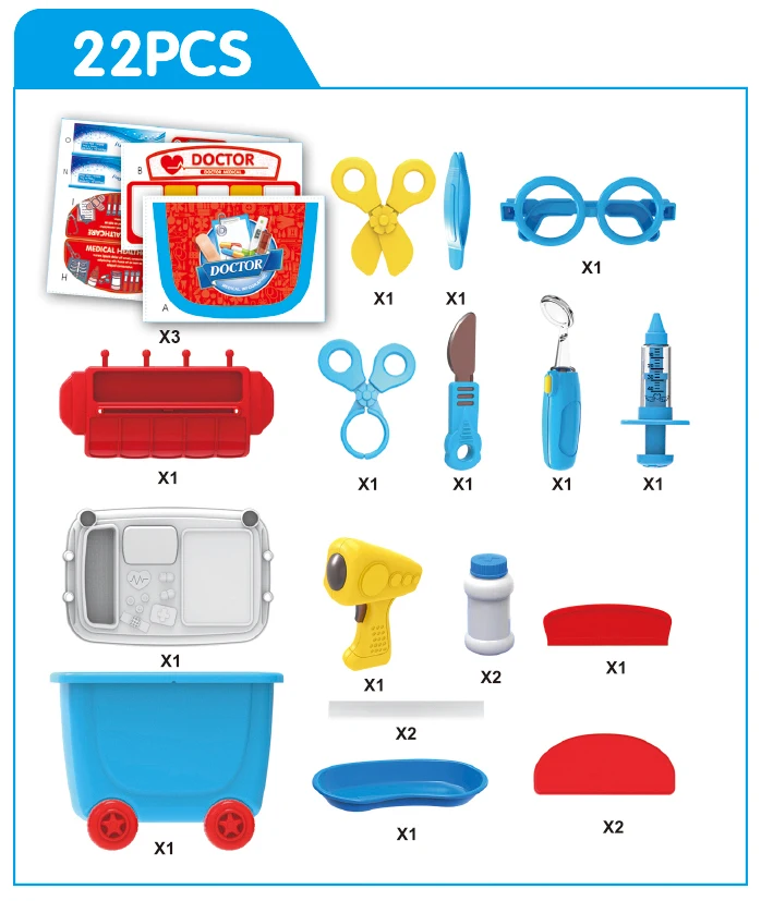 Newest product plastic doctor kits toys for kids