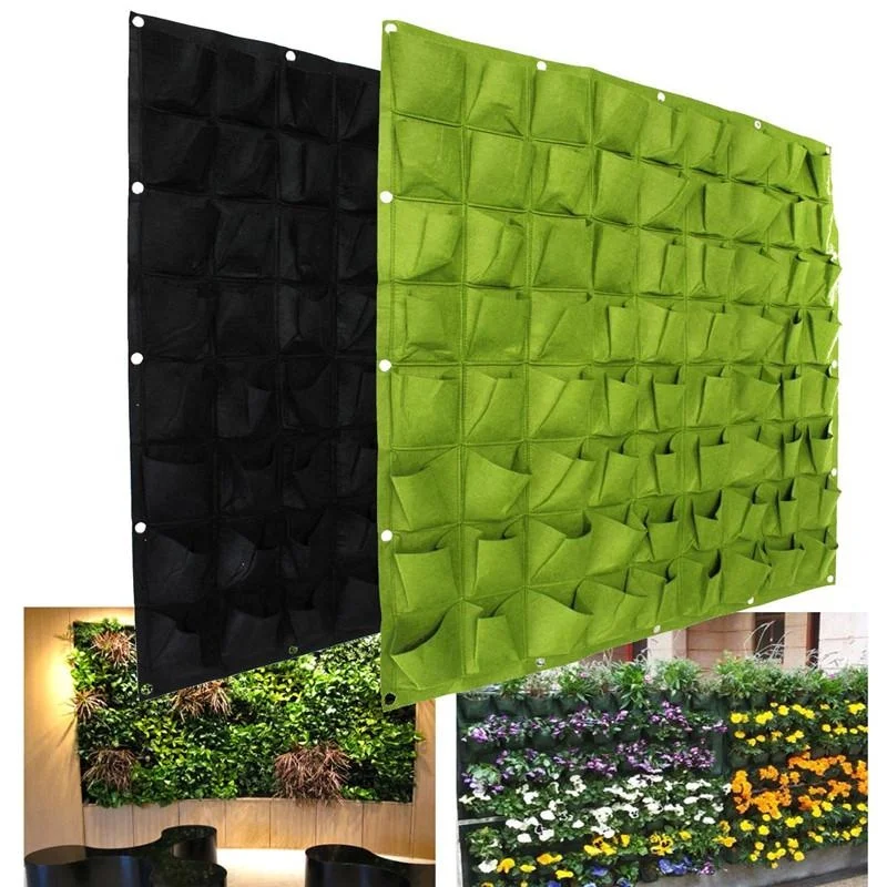 49 pockets vertical garden ecofriendly felt 64 pockets vertical hanging garden 72 pockets flower decorating vertical wall garden