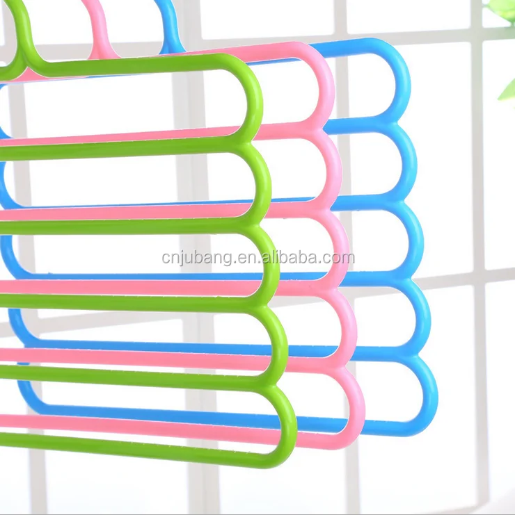 wholesale Plastic Clothes Hangers Household Sturdy Hanging Pants Racks Creative Scarf Frame