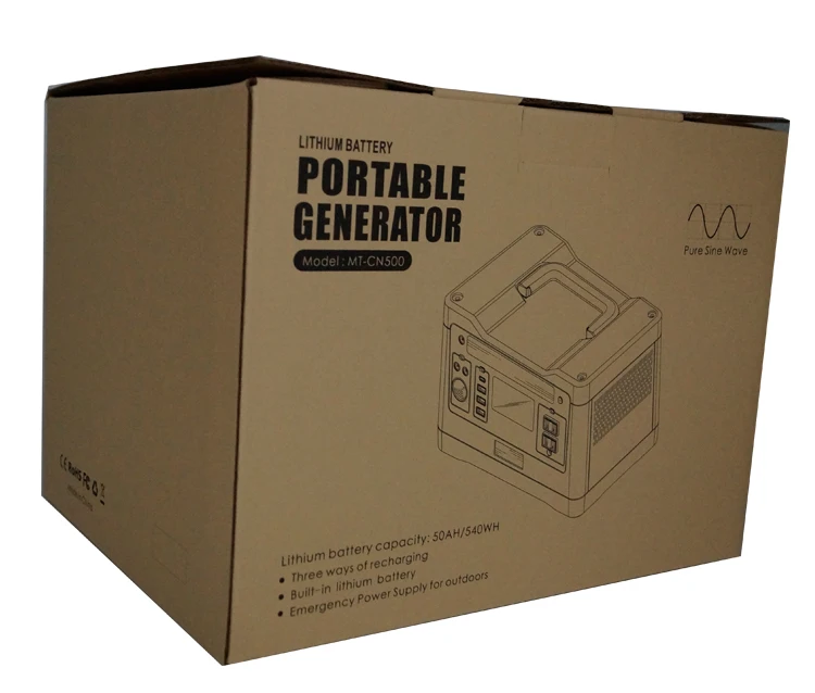 CE FC Rohs Approve Solar Generator 500W 50Ah Lithium Battery Portable Emergency Mobile Power Supply For Outdoors