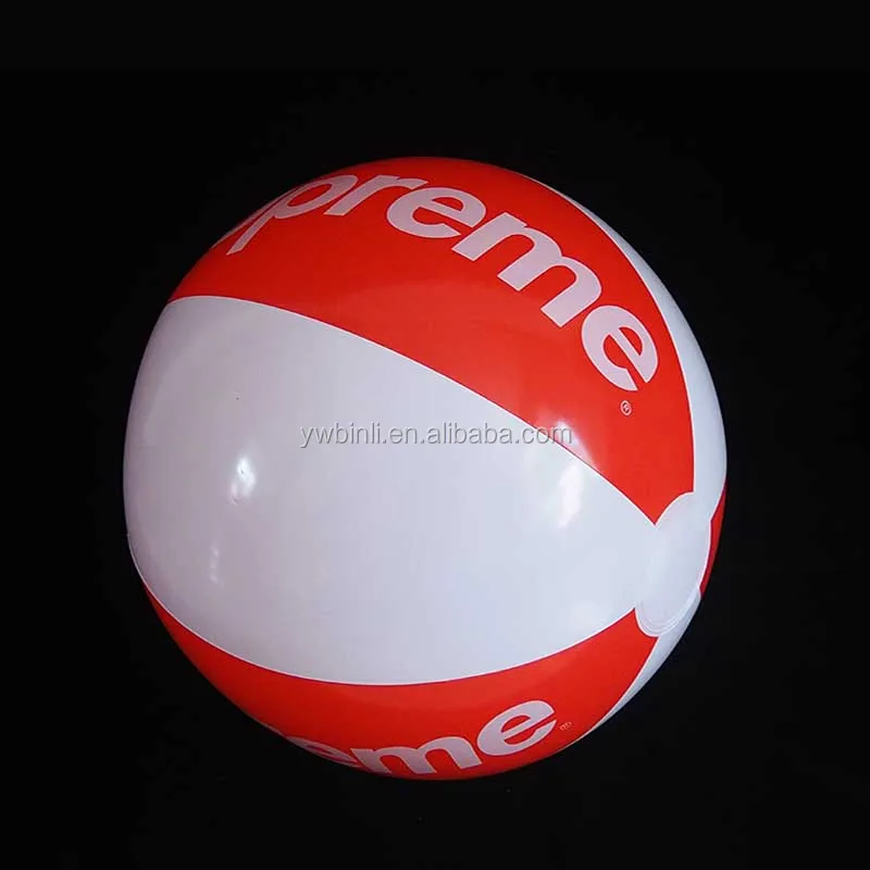 24inch white and red new beach balls eco-friendly inflatable balls