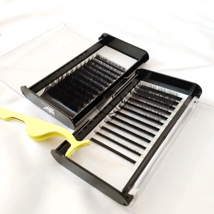 Natural Black Color Synthetic False Individual Eyelashes Extensions synthetic Classic Flat Eyelashes Extension