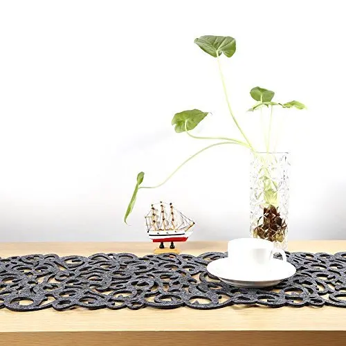 Factory Custom Made Eco-Friendly Table Decoration Mats Laser Cut Rectangle Felt Table Runner