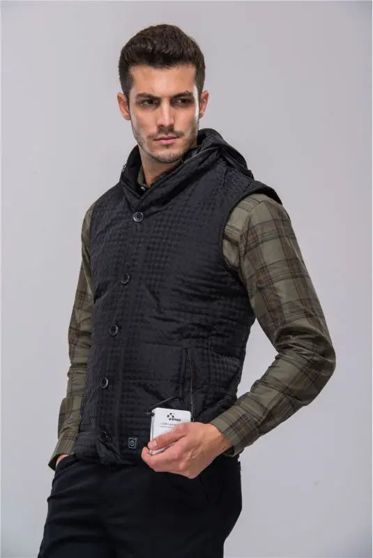 Регулируемый зимний жилет с электроподогревом и USB-аккумулятором, жилет с регулируемой температурой, жилет с подогревом из углеродного волокна