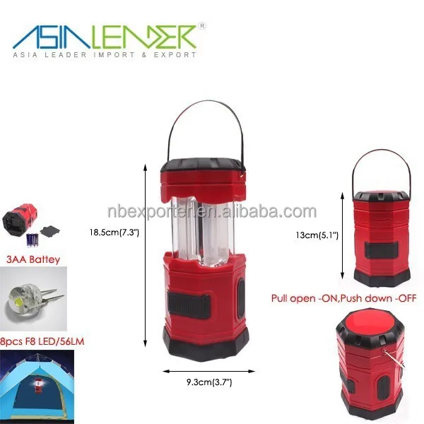 Asia Leader Products 8LED Tube Pop-Up Camping Lantern