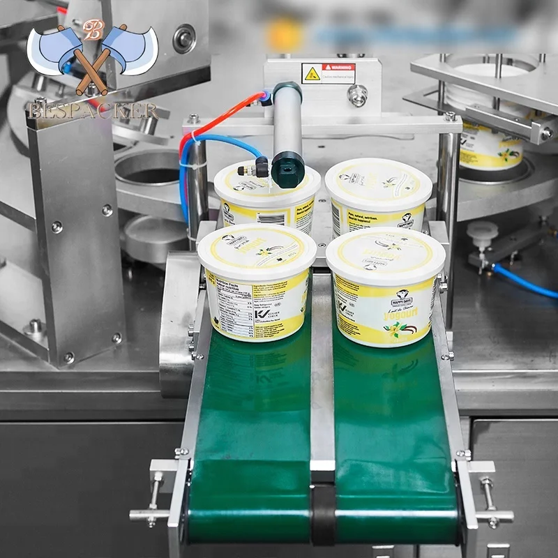 Automatic rotary type plastic capsule coffee machine cino cup filling and sealing machine with gas flush and lid