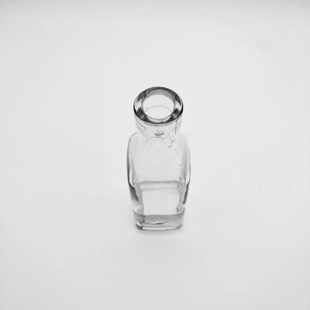 150ml Mini Clear Square Glass Bottle with Cork Top