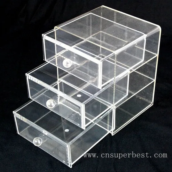 3 layers acrylic cosmetic storage cabinets and jewelry display boxes