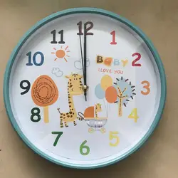 30cm kids children giraffine round wall clock,wall clock china,time clock