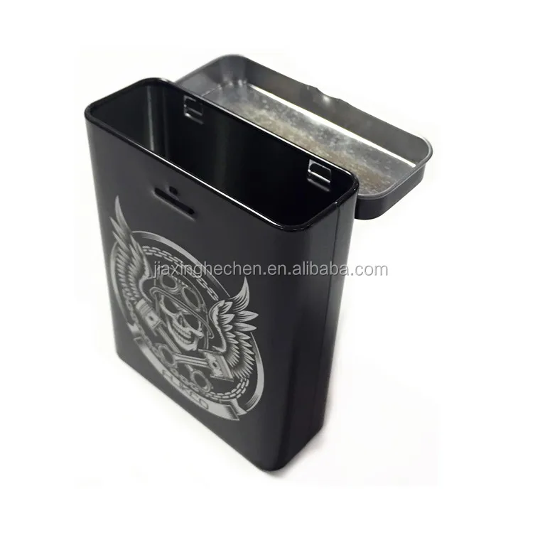 Metal tin case for cigarette tobacco storage packing tin box