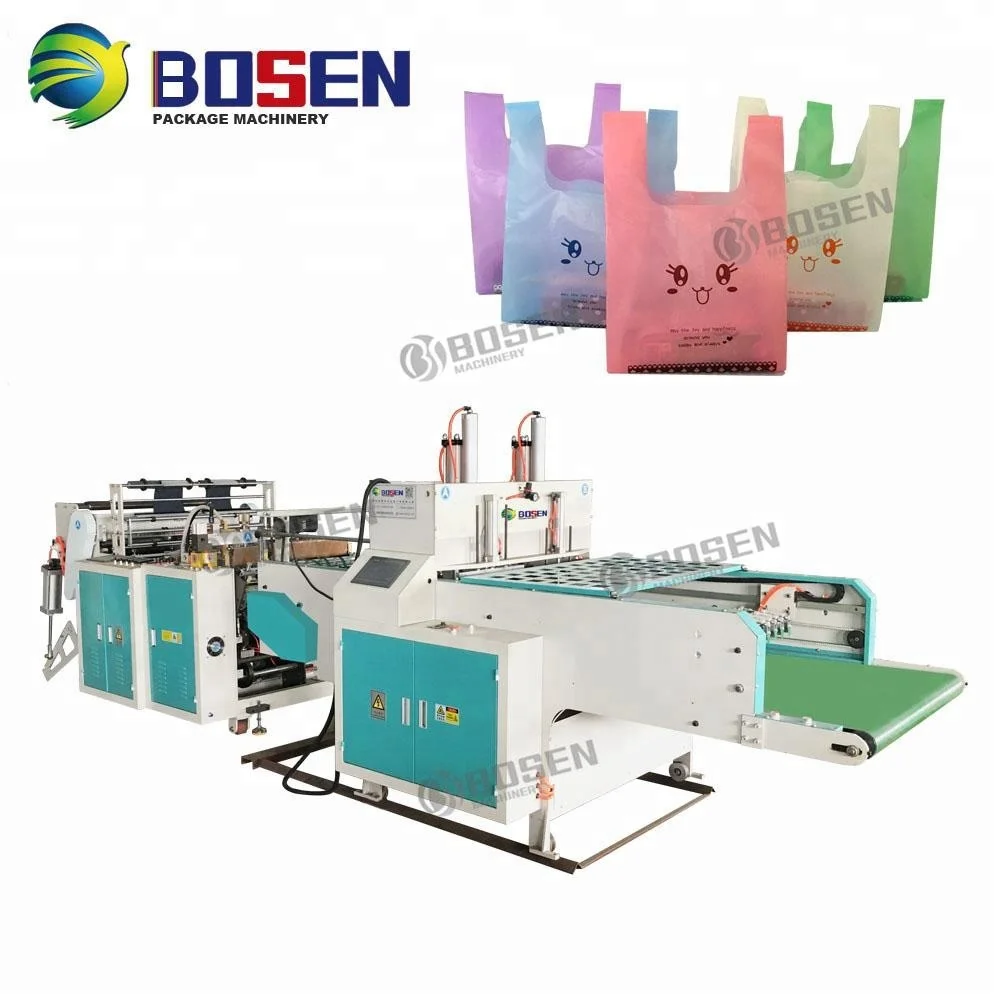 Automatic Bottom/side Sealing Ziplock Carry Cement Packaging T-shirt Shopping Rolling/linkable Bag Making Machine