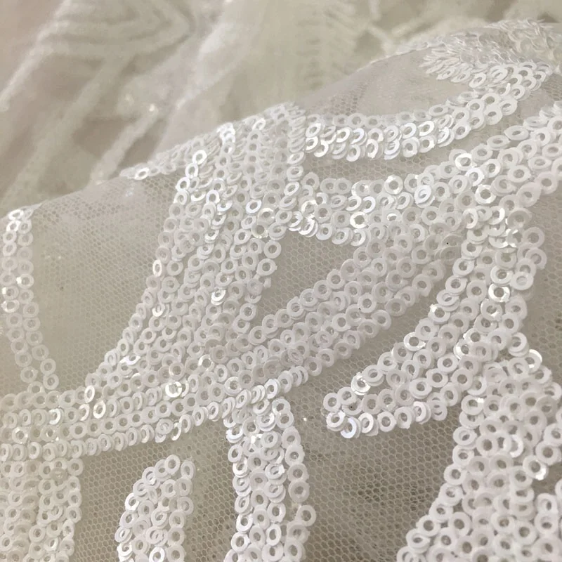 newest heavy embroidered matte sequined lace fabric all over embroidery designs bridal sequin lace dress fabric