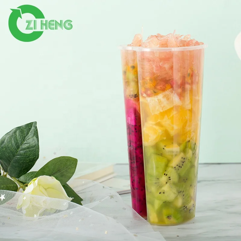 Heart shaped plastic cups shapes twin double cup for boba tea heart cup