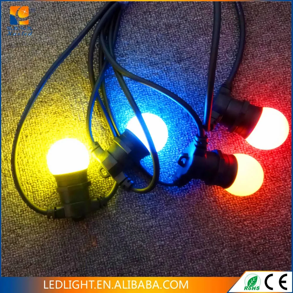 Led Belt Festoon Light Festive Carnival Fairy Holiday Lights for Wedding Party E27 G45 Globes Waterproof 40 80 FlatA