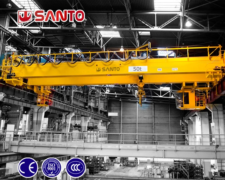 Double Beam 50/10t Bridge Crane With Main And Auxiliary Hook