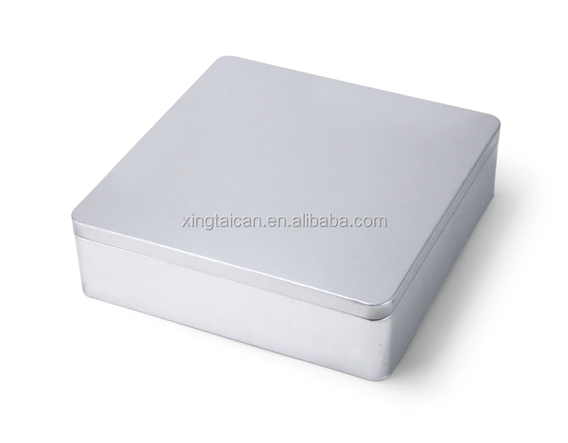 
Silver blank plain large size tea tin boxes 