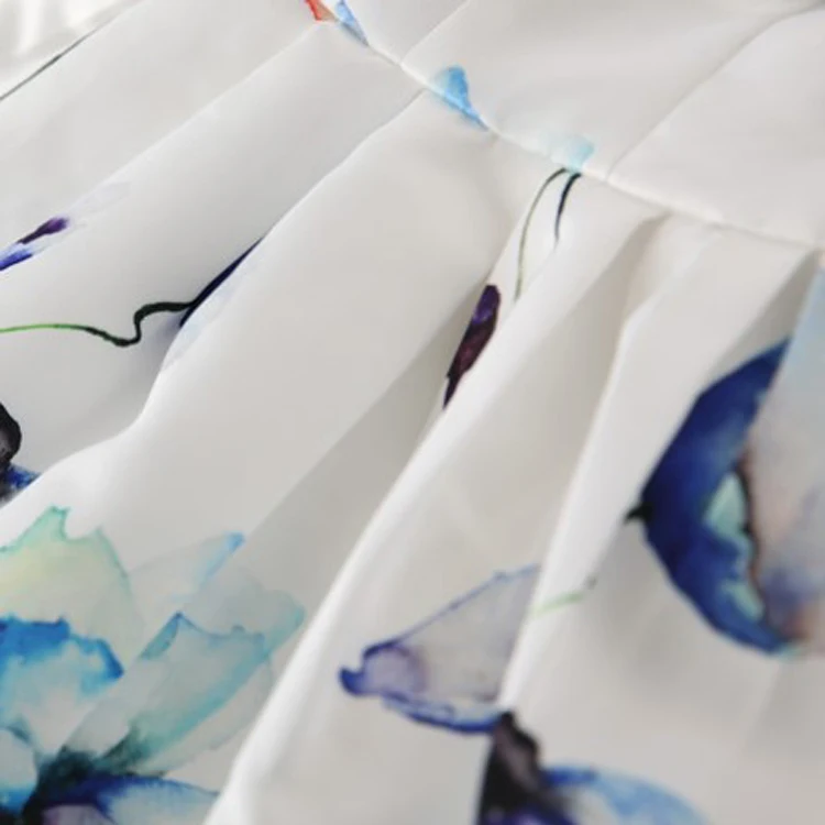 
New model Fashionable White Print Dress Mom and Daughter Matching Dress Baby Girl Dresses 3-8 years 