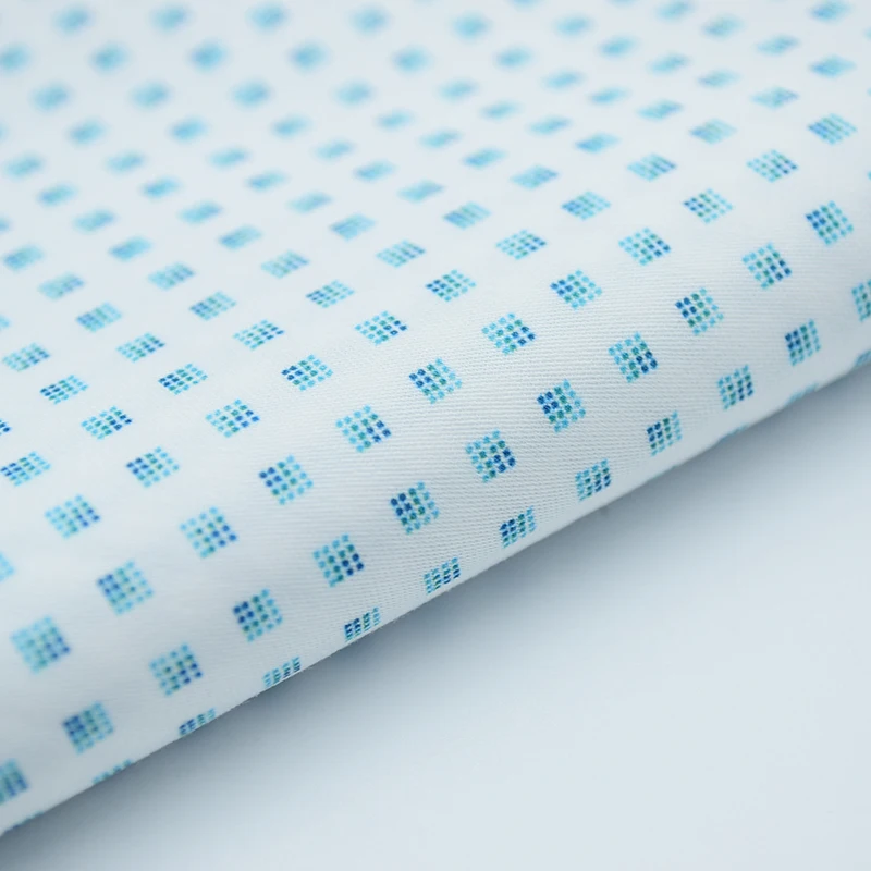 Skygen 100% cotton square dot bangladesh bangkok shirt skirt digital printed shinny cotton sateen shirting fabric