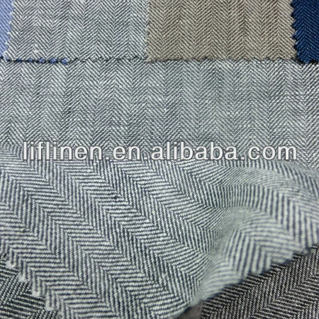 China specializing in the production of 100% linen herringbone twill fabric