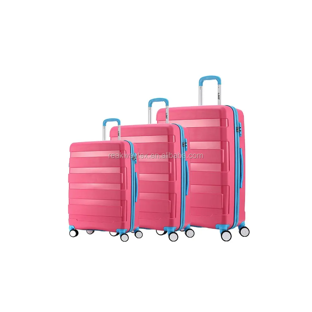 China Luggage Factory Supply 3 Piece PP Spinner Wheel Super Light Hard Case Hand City Trends Travel Trolley Luggage Set