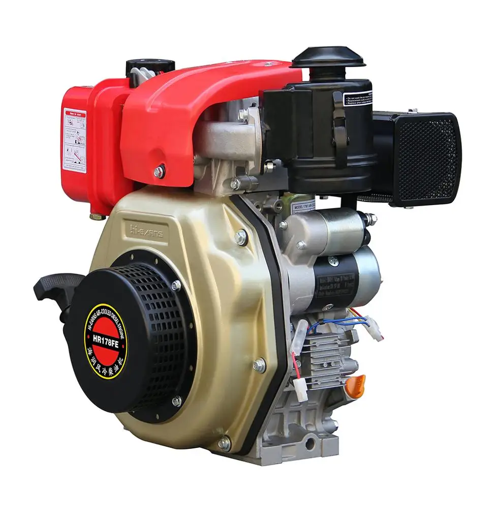 Air-cooled single cylinder Italia type 6hp electric start 178f diesel engine