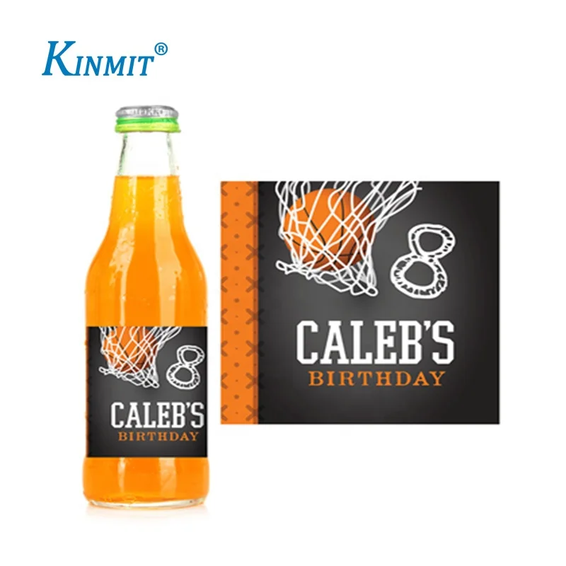 Kinmit Custom Printed Transparent Juice Bottle/Soft Drink Label/Wine Bottle Labels