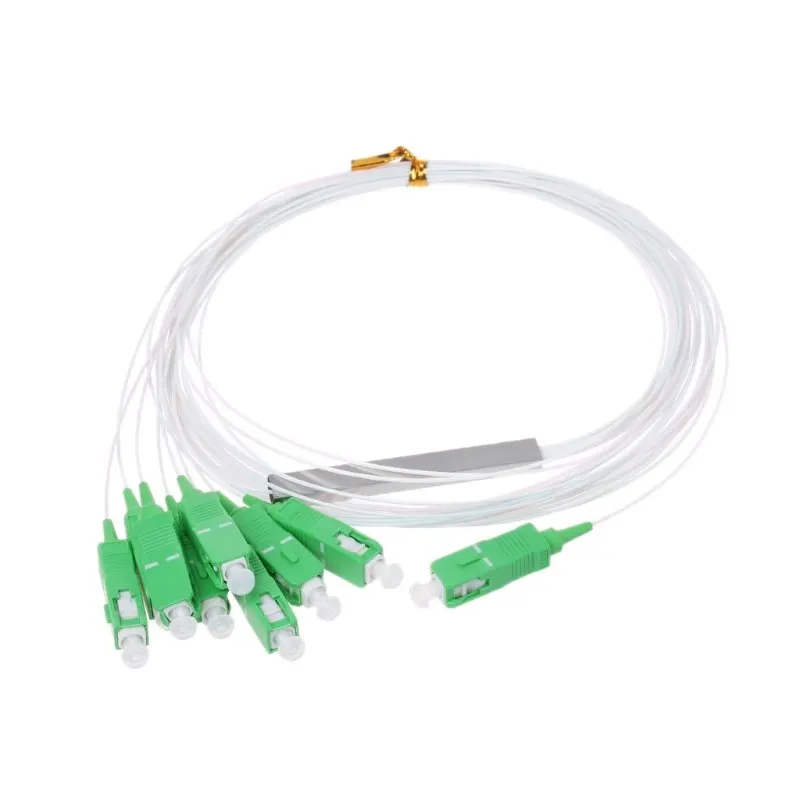 0.9mm SM Steel Tube 1x8 Mini SC/APC 8 Ports Fiber Optic PLC Splitter