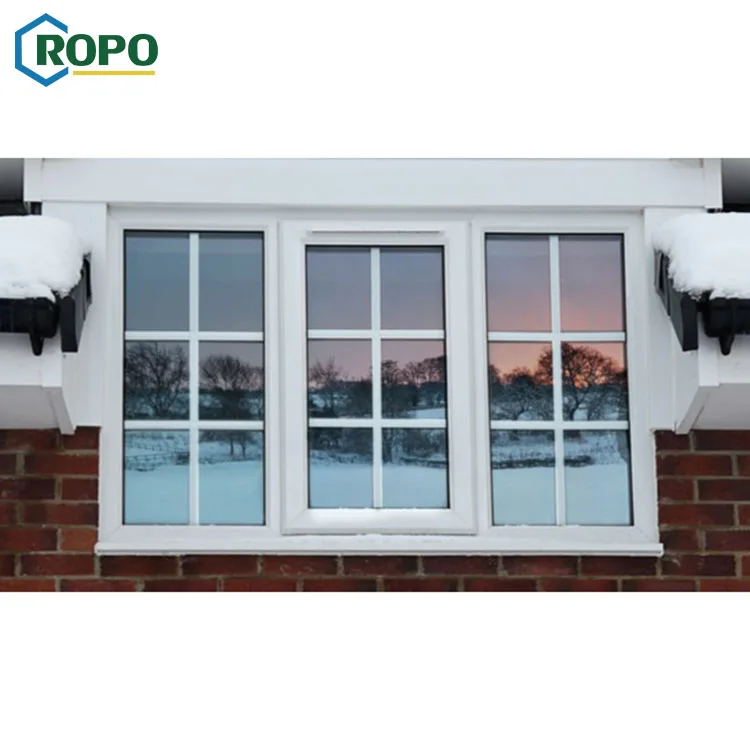 CE UPVC Glaze Casement Wooden Grain Double/triple Glaze Windows