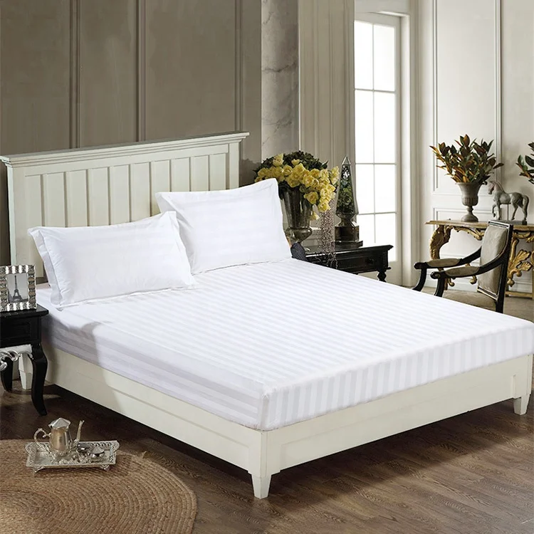 Chinese 100 cotton luxury bedding set plain white king size elastic hotel fitted sheet with elastic corners