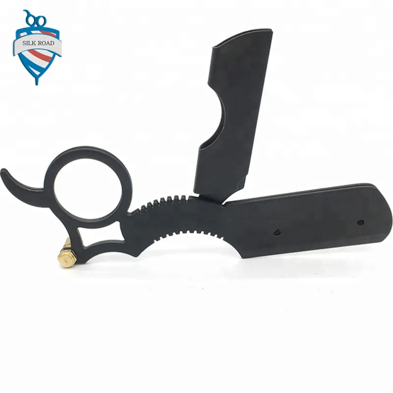 New professional double finger straight shaving razor with ring