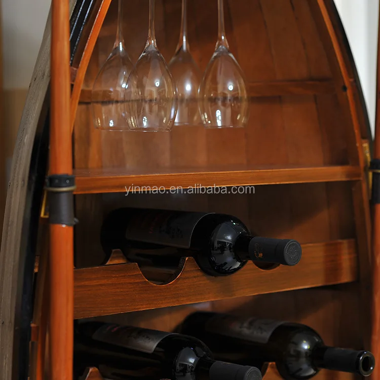Wooden Ship Design Wine Rack, 60x30x144cm, Marine boat style cabine, wine display