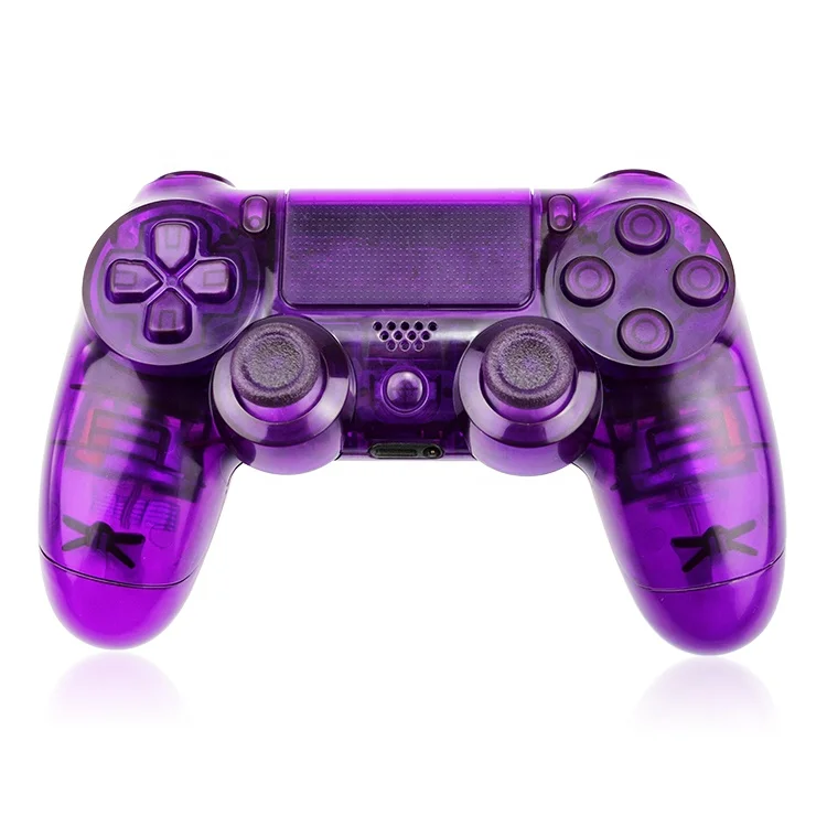 With Buttons Set Wholesale Controller Transparent Clear Purple Shell Case Cover For PS4 Playstation 4