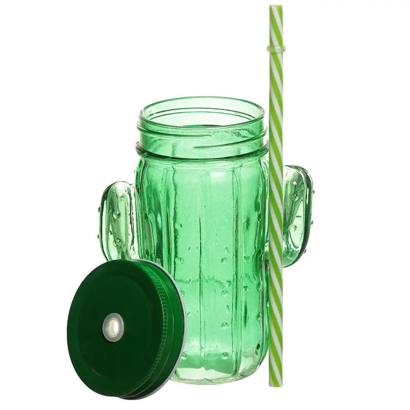 Glass Drinking Cup with Handle & Straw Glasses Mason Jar Storage Bottles & Jars CLASSIC Beverage BSCI Sustainable Glass Canister