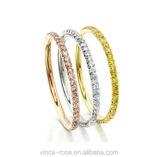 Simple 14k Gold Jewelry Wholesale 1 Gram Gold diamond Ring full paved