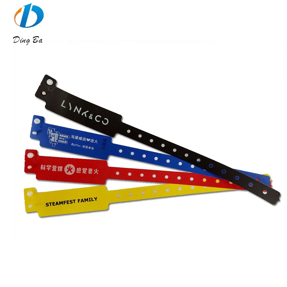 Custom One-off Synthetic Wrist Bands Club Admission VIP ID Bracelets Plastic Wristbands Bracelets Car Cute Plastic Lock