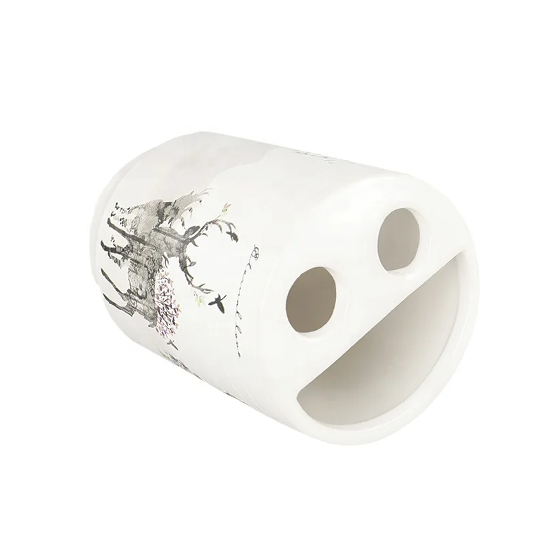 Fine Era Promotional Modern Design Customized White 4pieces Set Ceramic Bathroom Accessory Sets