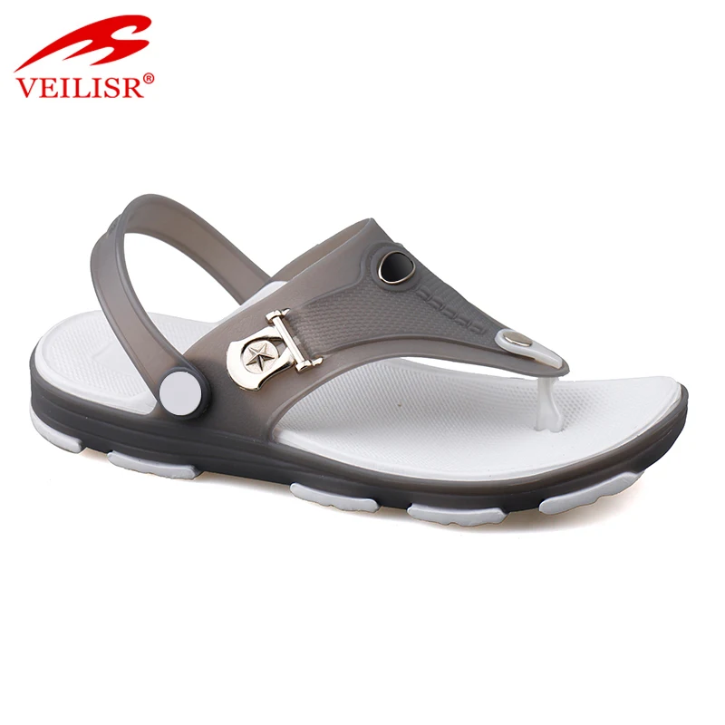 New design thong jelly shoes clear PVC footwear men beach sandals