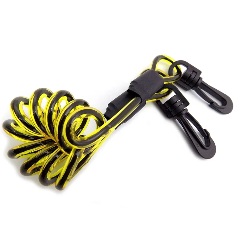 Guofeng coil lanyard with double plastic double snap hooks for safety