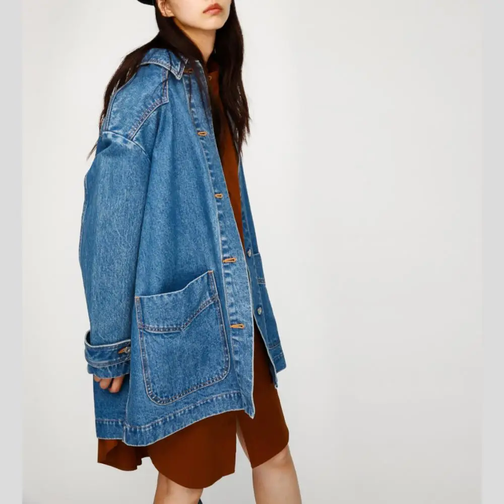Guangzhou Factory Wholesale Best selling custom fashion korean style casual denim jacket for women.
