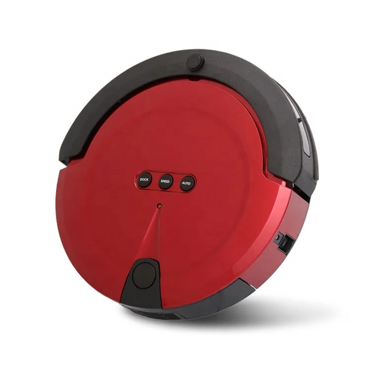 KRV208 Red Silver Black 1000Pa Strong Suction Recharge Station Remote Controller Vacuum Cleaner Robot With Water Tank