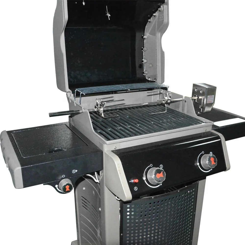 Universal BBQ Square Chrome Steel Spit Rod Electric Motor Barbecue Heavy Duty Rotisserie Kit Premium BBQ Accessories