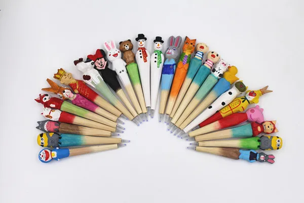 Promotional 0.5/0.38mm Animal Gel Pen Kits DIY Handmade Wooden Engrave Pen Refill Accessories for Wood Craft Pens