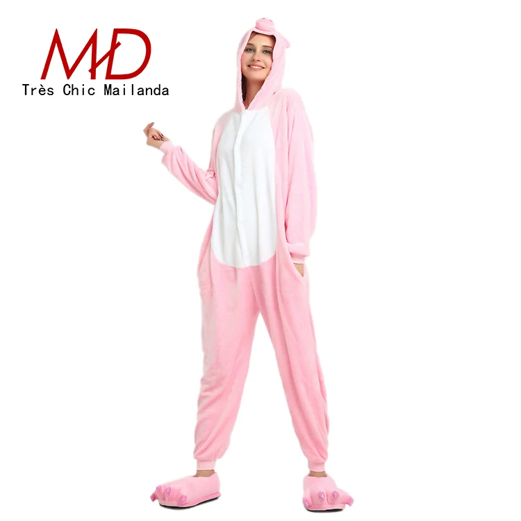 Фланель с капюшоном Теплый Прекрасный пижамы onesie животных комбинезон для женщин
