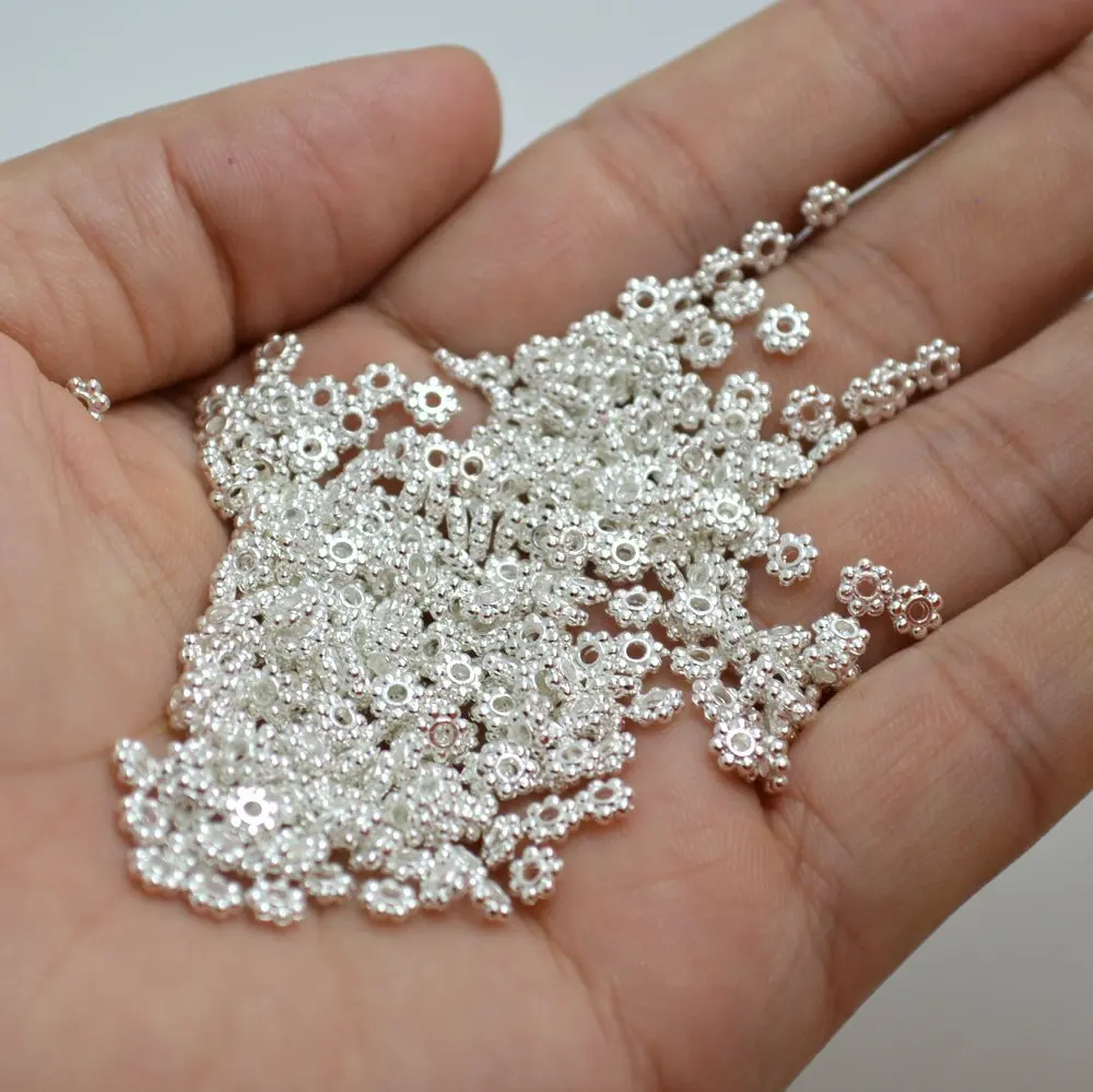 Metal Daisy Spacer Beads for DIY Jewelry Making