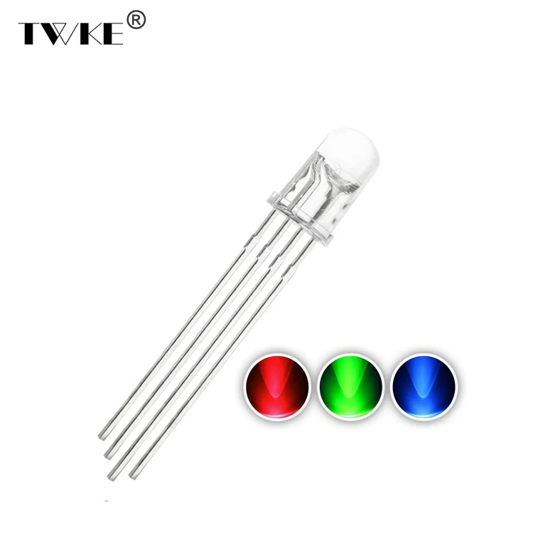 
RGB Led Diode 5mm 4-pins Through Hole Led Chip 